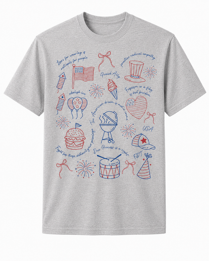 4th of July Patriotic Graphic T-Shirt – Secret Message USA Tee