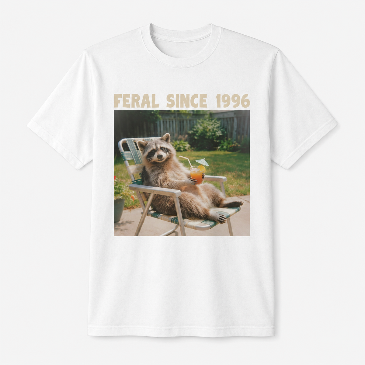 Feral Since 1996 Funny 30th Birthday Raccoon T-Shirt