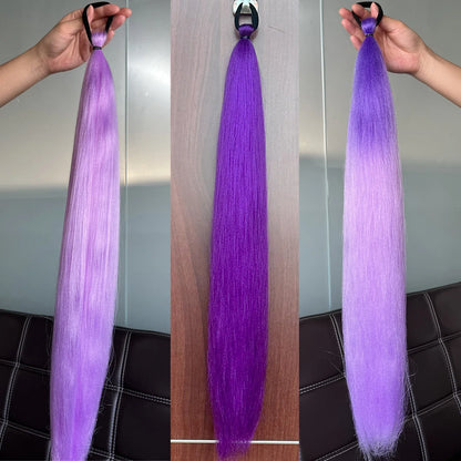 Synthetic Braiding Ponytail Hair Extension 28 Inch Colorful DIY