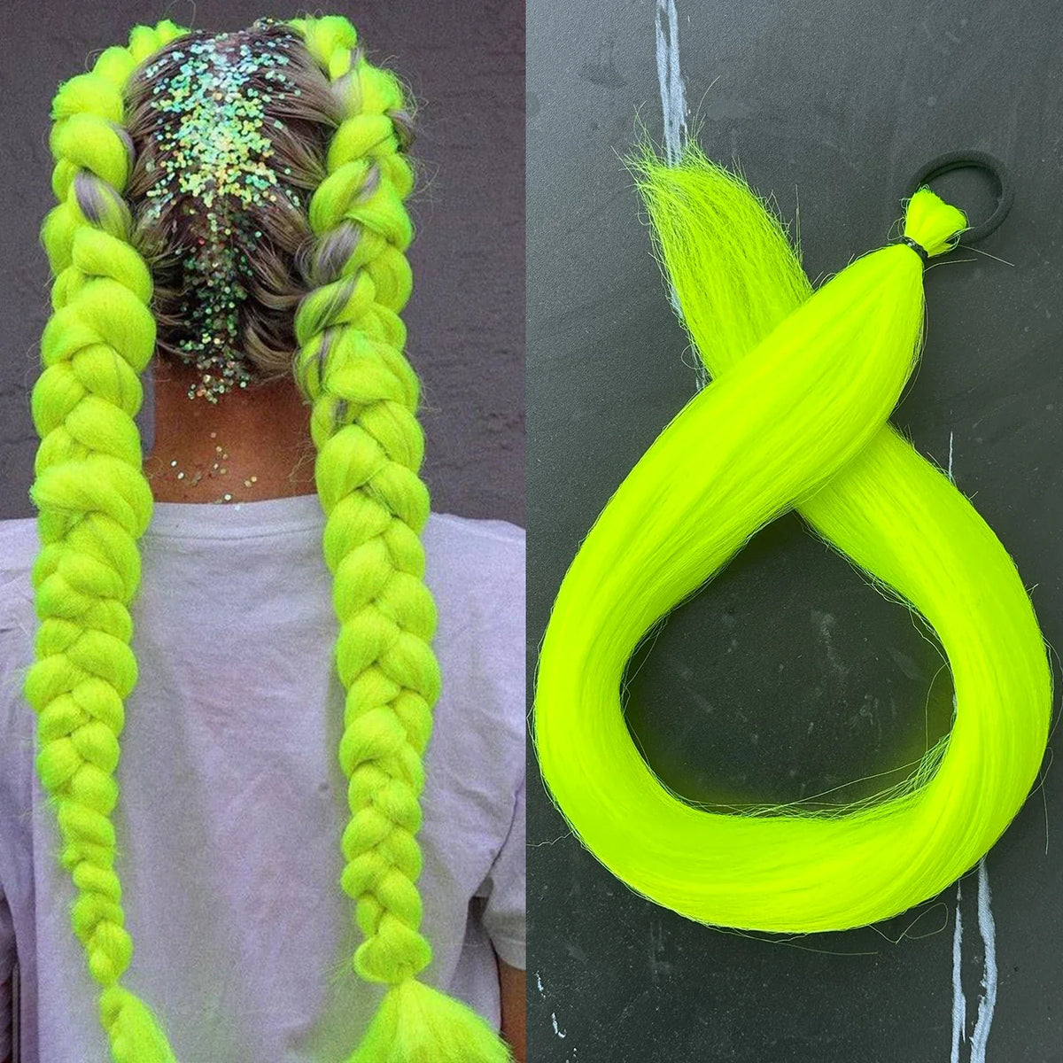 Synthetic Braiding Ponytail Hair Extension 28 Inch Colorful DIY