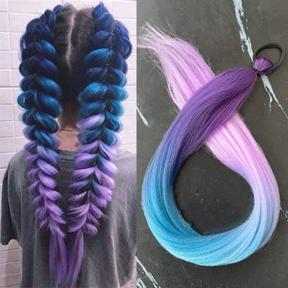 Synthetic Braiding Ponytail Hair Extension 28 Inch Colorful DIY
