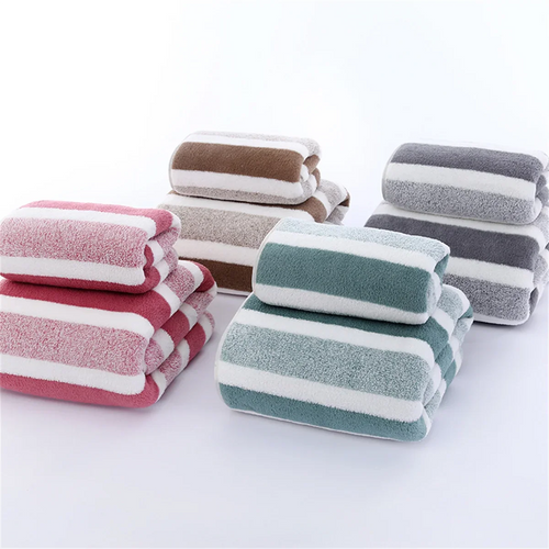 Striped Bath Towel Set – Soft, Absorbent & Quick-Drying