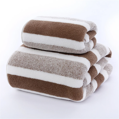 Striped Bath Towel Set – Soft, Absorbent & Quick-Drying