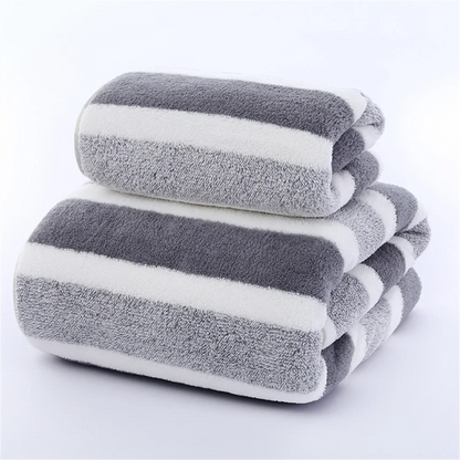 Striped Bath Towel Set – Soft, Absorbent & Quick-Drying