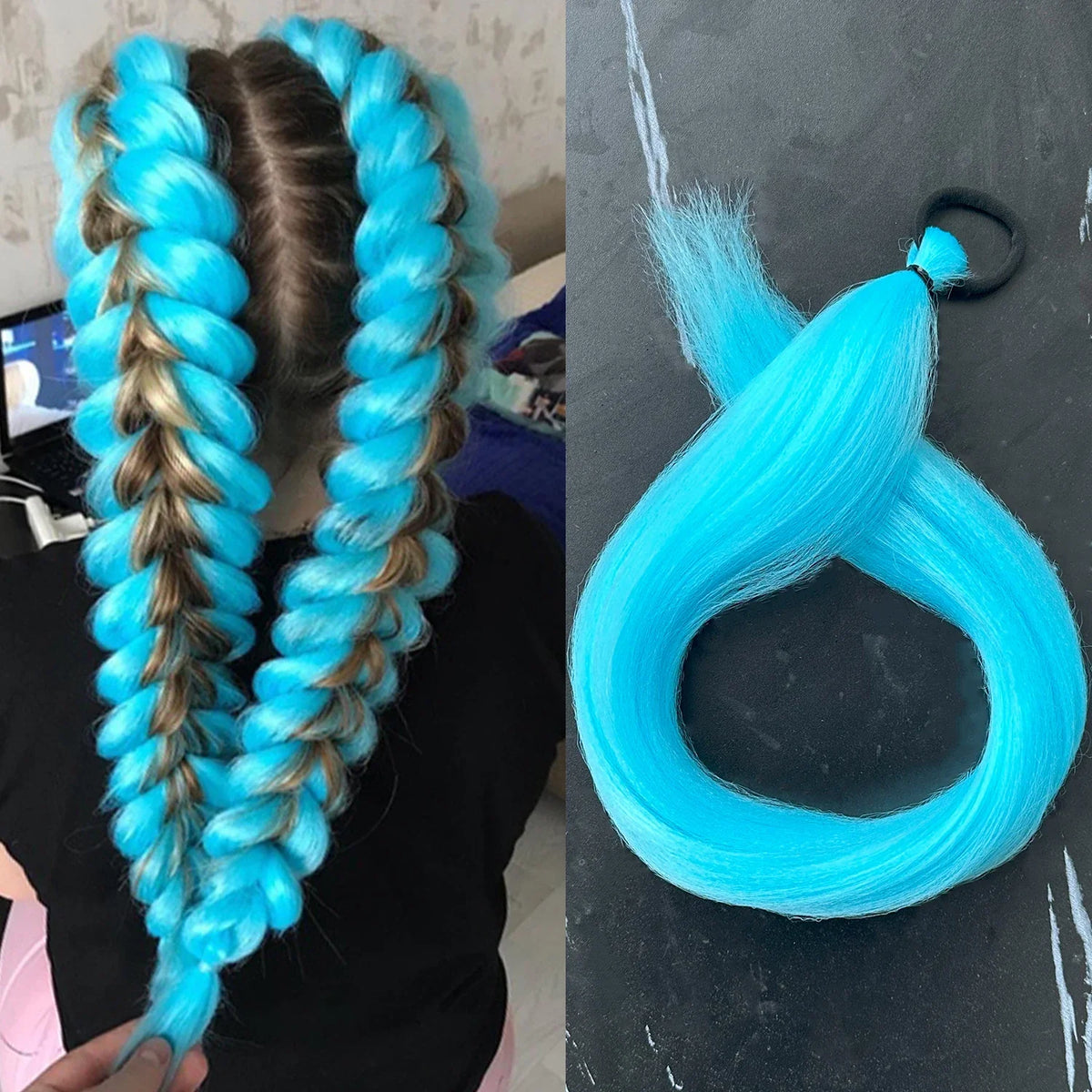 Synthetic Braiding Ponytail Hair Extension 28 Inch Colorful DIY