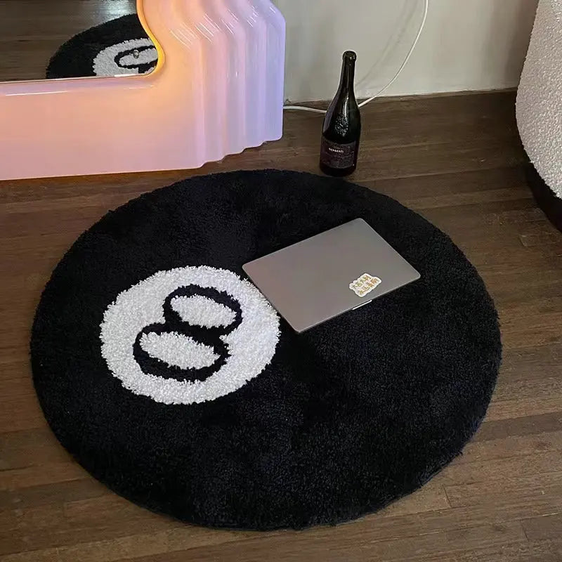 Magic 8 Ball Round Rug – Soft Tufted Halloween Accent Rug