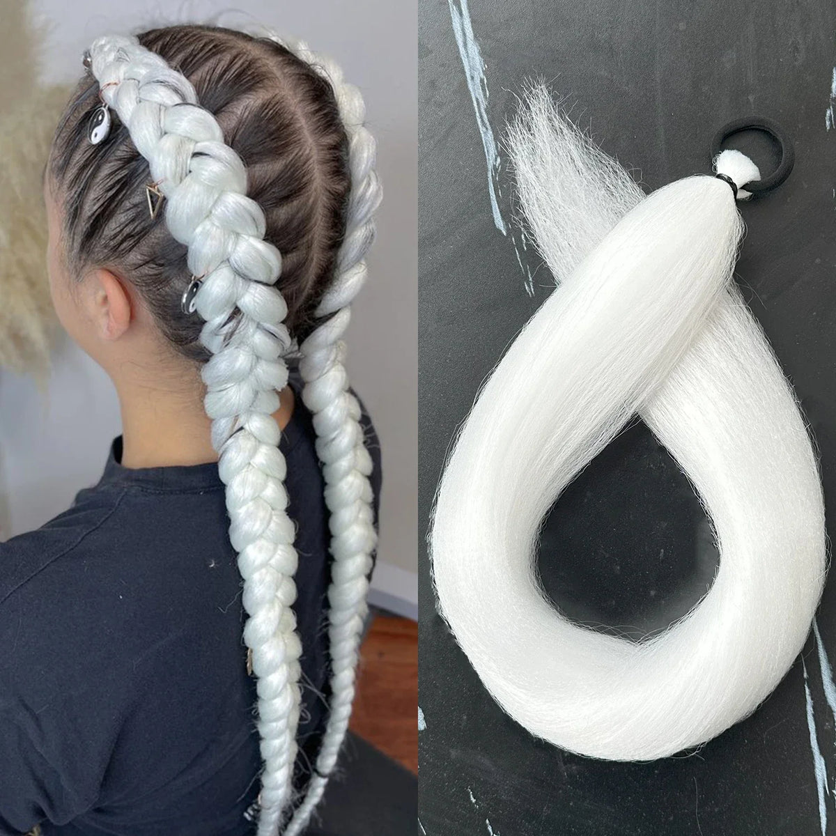 Synthetic Braiding Ponytail Hair Extension 28 Inch Colorful DIY
