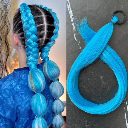 Synthetic Braiding Ponytail Hair Extension 28 Inch Colorful DIY