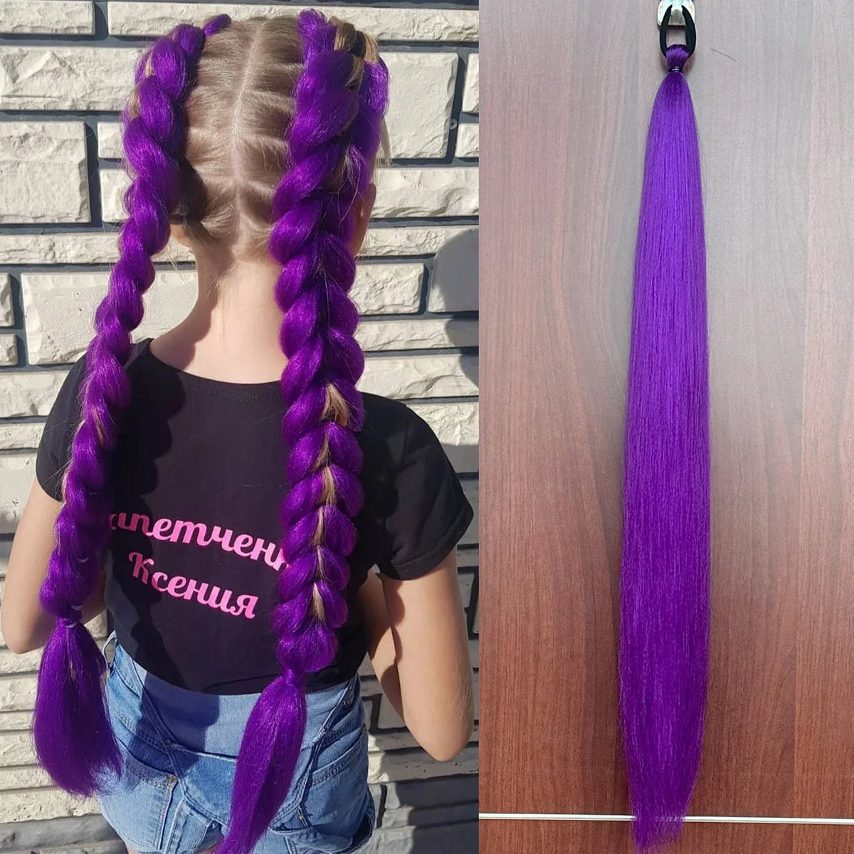Synthetic Braiding Ponytail Hair Extension 28 Inch Colorful DIY