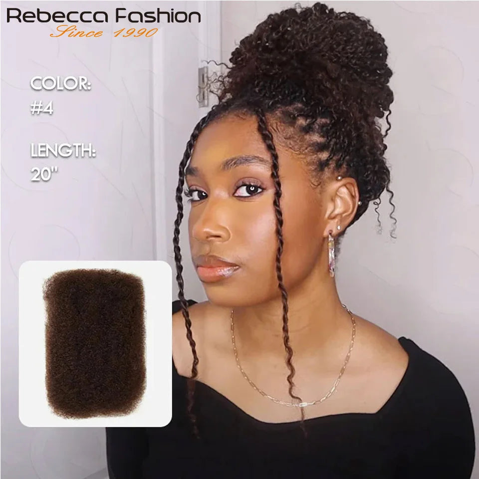 Afro Kinky Curly Bulk Human Hair for Braiding No Weft Remy