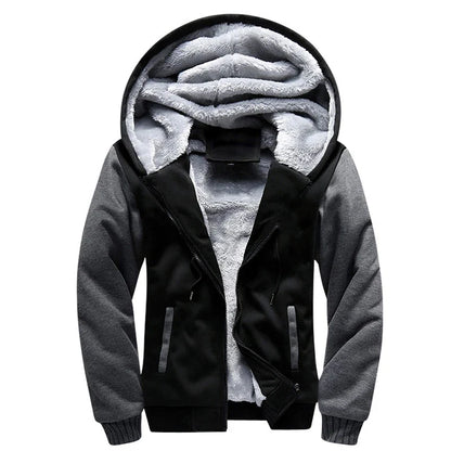 Men's Fleece-Lined Camouflage Winter Hoodie Jacket
