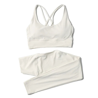 Women's Nylon Yoga Set – Sports Bra & Leggings 2-Piece