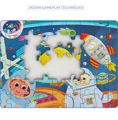 60-Piece Wooden Jigsaw Puzzle for Kids – Cartoon Ocean Animals