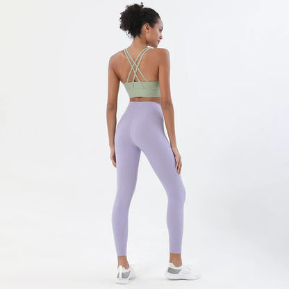 Women's Nylon Yoga Set – Sports Bra & Leggings 2-Piece