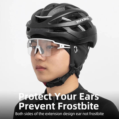 ROCKBROS Winter Cycling Cap Windproof Thermal Fleece Skull Cap with Ear Covers