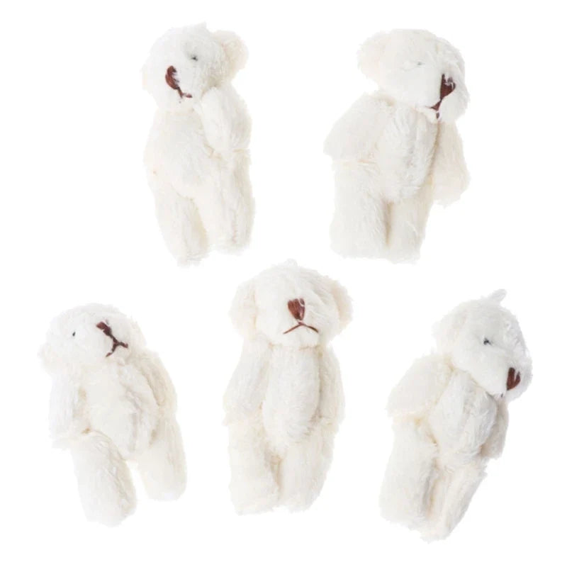 Mini Kawaii Teddy Bear Plush Toys – Set of 5 Pearl Velvet Stuffed Dolls
