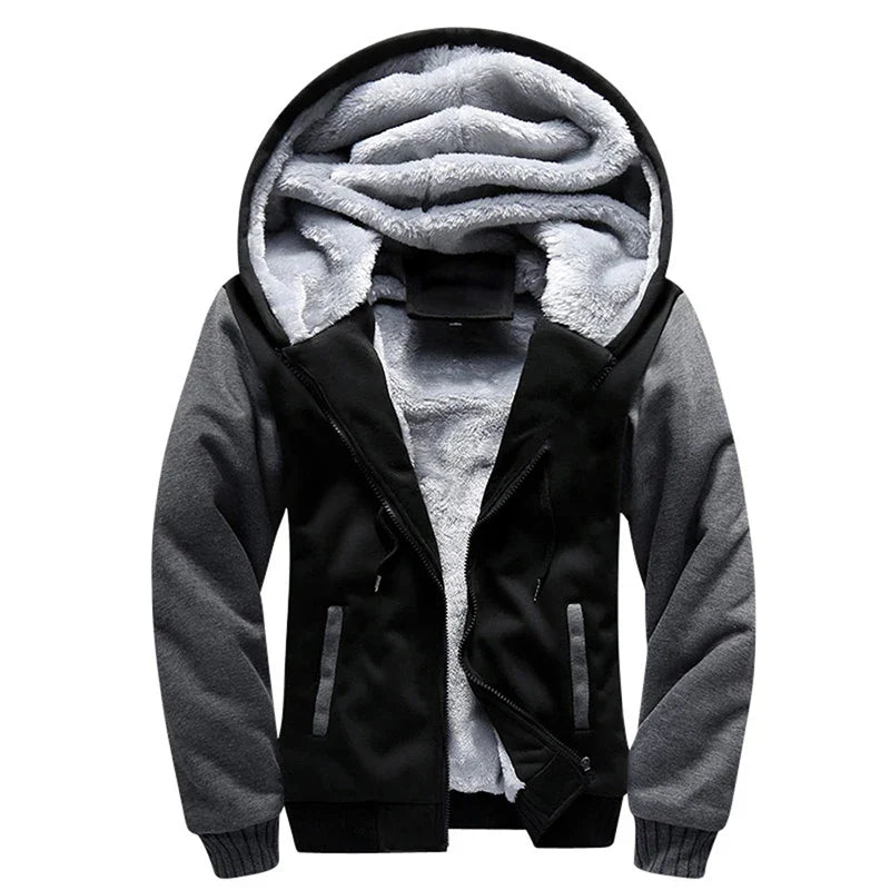 Men's Fleece-Lined Camouflage Winter Hoodie Jacket
