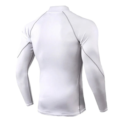 Men's Compression Shirt Long Sleeve Quick-Dry Gym Running Workout Top