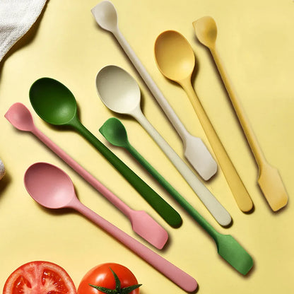 Silicone Double-Ended Spoon & Spatula Set – Heat Resistant, Non-Stick
