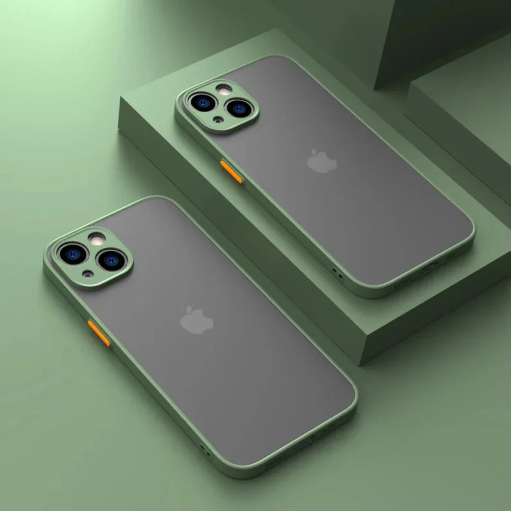 Shockproof iPhone Case – Armor Matte Cover with Silicone Bumper