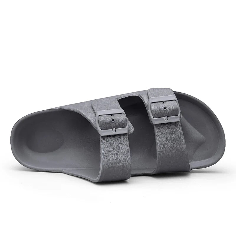 Men's EVA Double-Buckle Slide Sandals – Lightweight Anti-Slip