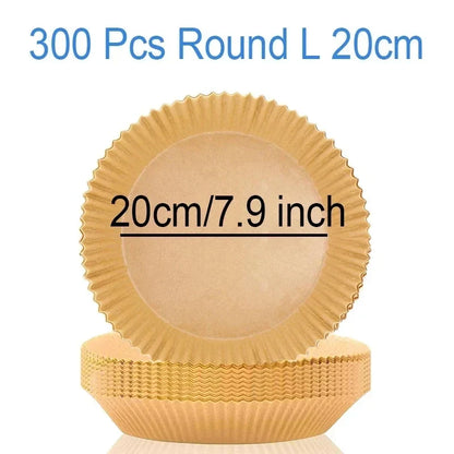 Air Fryer Parchment Paper Liners – Round & Square, 50–300 Pcs