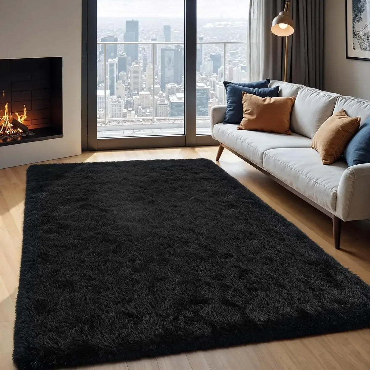 Soft Plush Area Rug for Bedroom & Living Room – Fluffy Floor Carpet