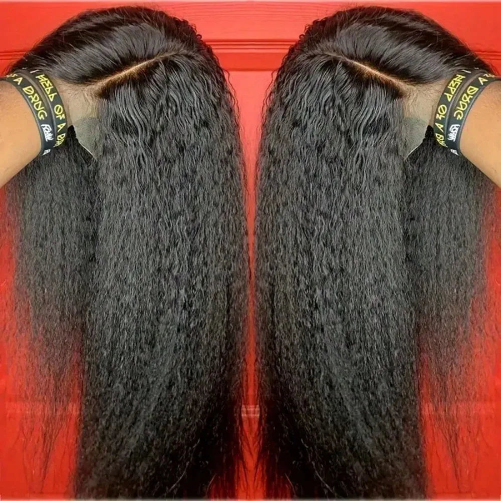 Kinky Straight Lace Front Wig Human Hair – Brazilian 13x4 HD & 5x5 Glueless