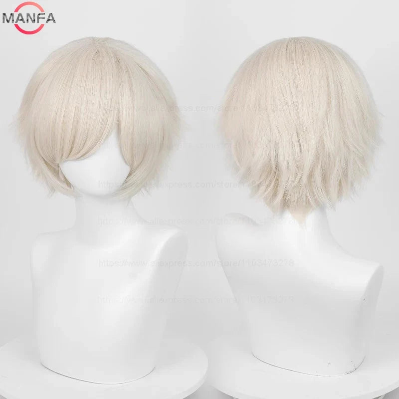 Short Straight Anime Cosplay Wig – 30cm, Multiple Colors for Men & Women