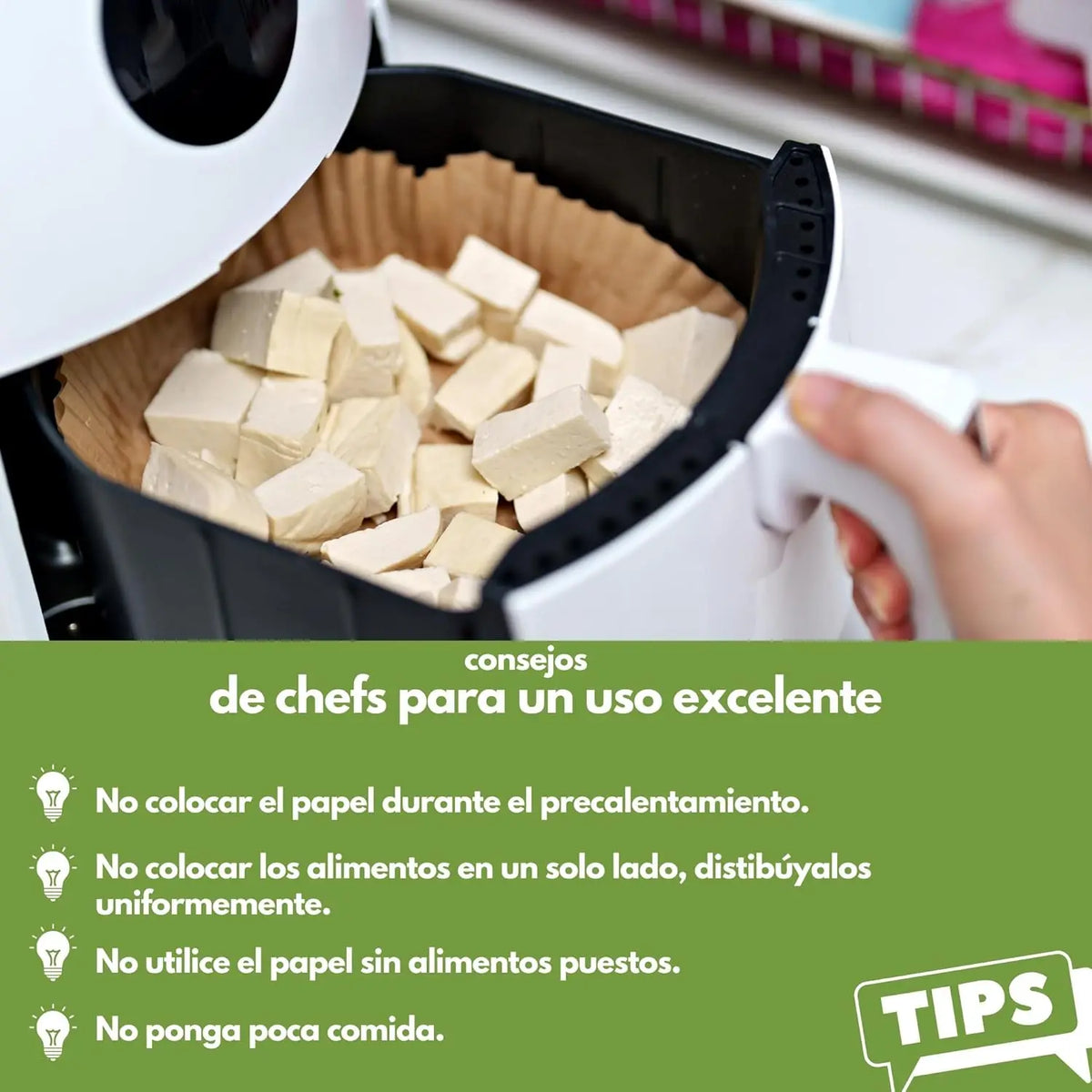 Air Fryer Disposable Paper Liners – Square BPA-Free Tray Inserts