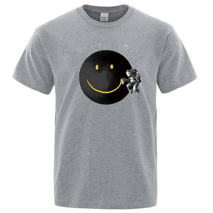 Funny Spaceman Graphic T Shirt Cotton Blend Casual Tee
