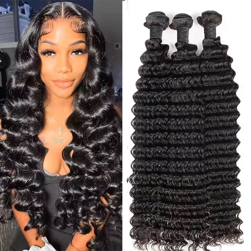 Loose Deep Wave Human Hair Bundles – Brazilian Remy Hair