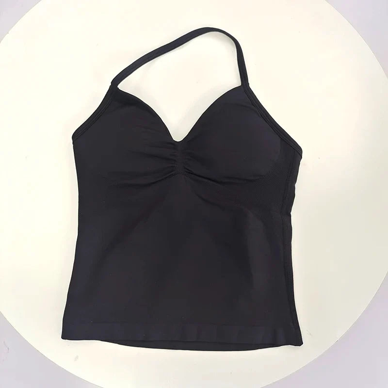 Women's Open Back Sports Bra – Breathable Yoga Top