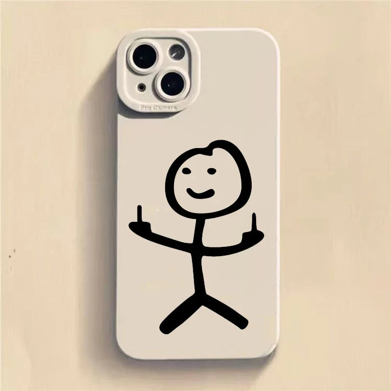 Cartoon Matchman Matte Silicone iPhone Case – iPhone 11 to 17 Series