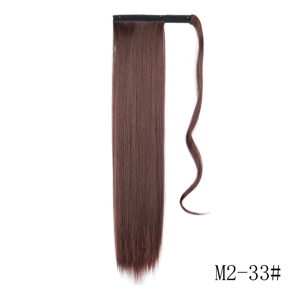 Wrap Around Ponytail Extension – Long Straight Synthetic Clip-In