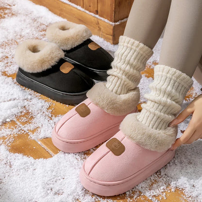 Women's Winter Slippers – Warm Fluffy Ankle Boots, Thick Sole, Non-Slip