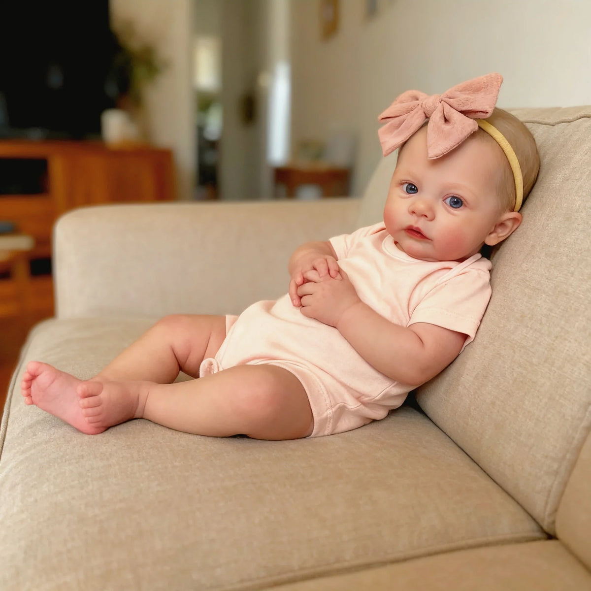 Reborn Baby Doll 19-Inch Soft Body Handmade Realistic Blue Eyes