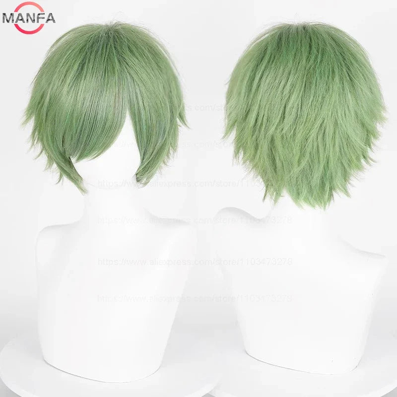 Short Straight Anime Cosplay Wig – 30cm, Multiple Colors for Men & Women