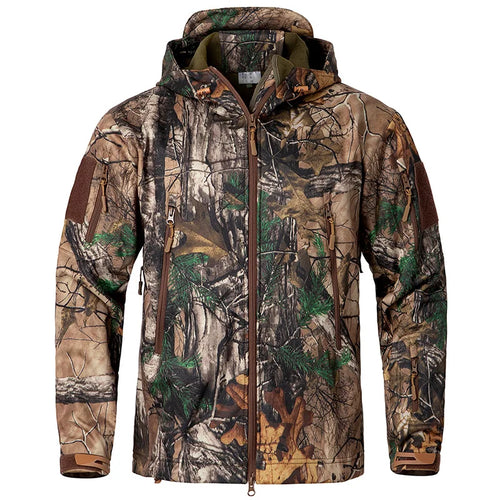 Men's Camouflage Hunting Jacket – Waterproof Fleece Tactical Soft Shell