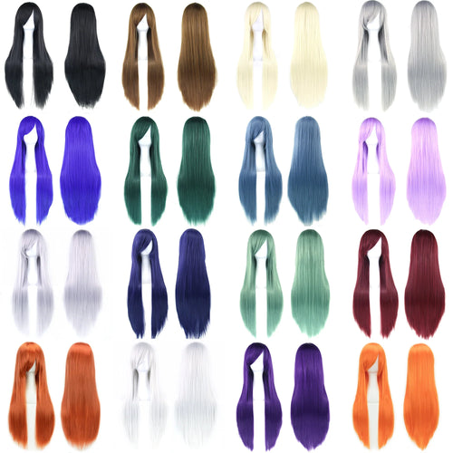Cosplay Wig Long Straight 80cm Synthetic Hair – 36 Colors