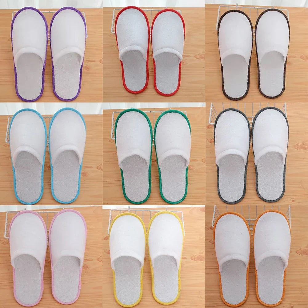 Disposable Hotel Slippers – 10 Pairs Bulk Pack, Random Colors