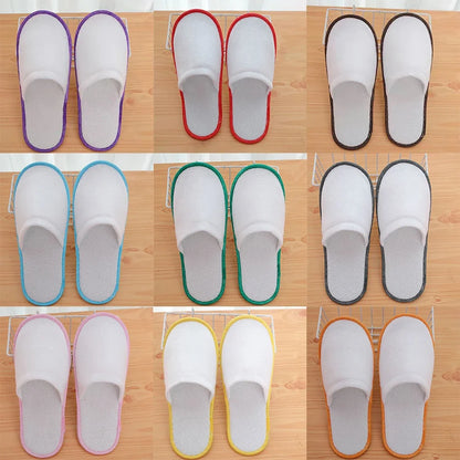 Disposable Hotel Slippers 10 Pairs – Velvet Guest House Shoes