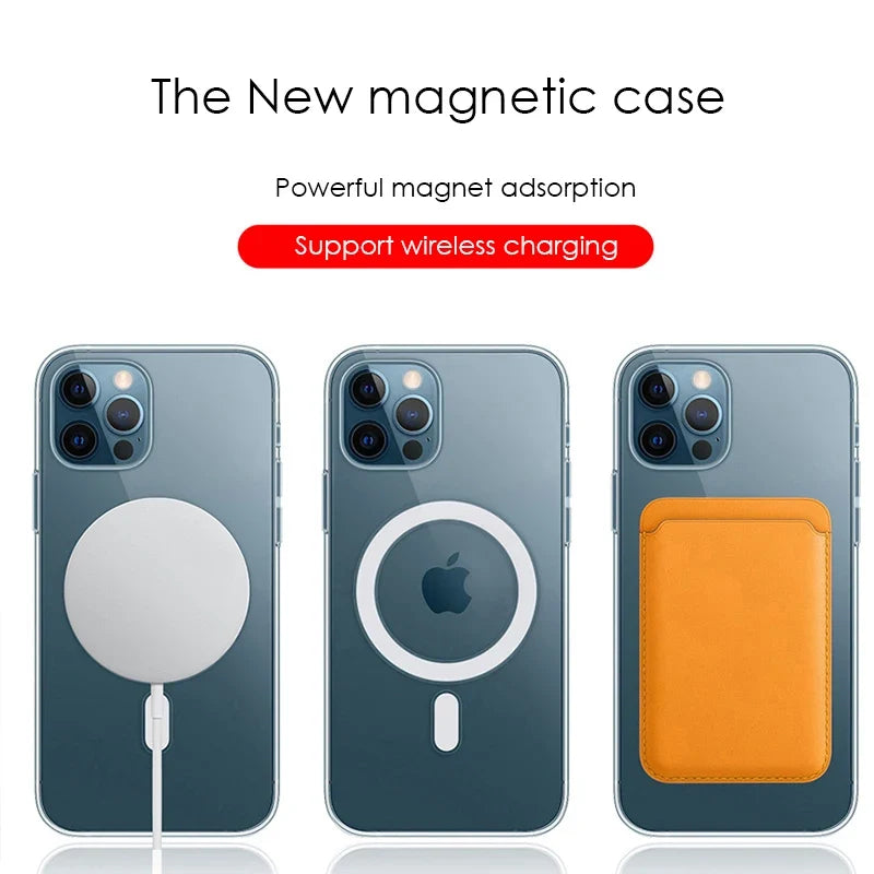 Clear MagSafe Magnetic Case for iPhone 11–16 / X / XS / XR / SE