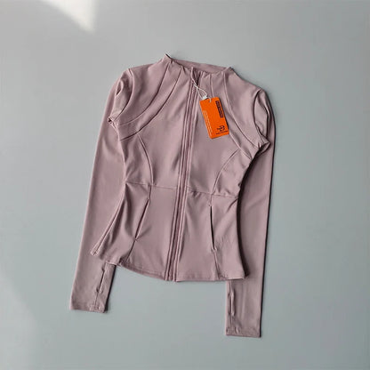 Women's Zip-Up Athletic Jacket – Long Sleeve Gym Cardigan