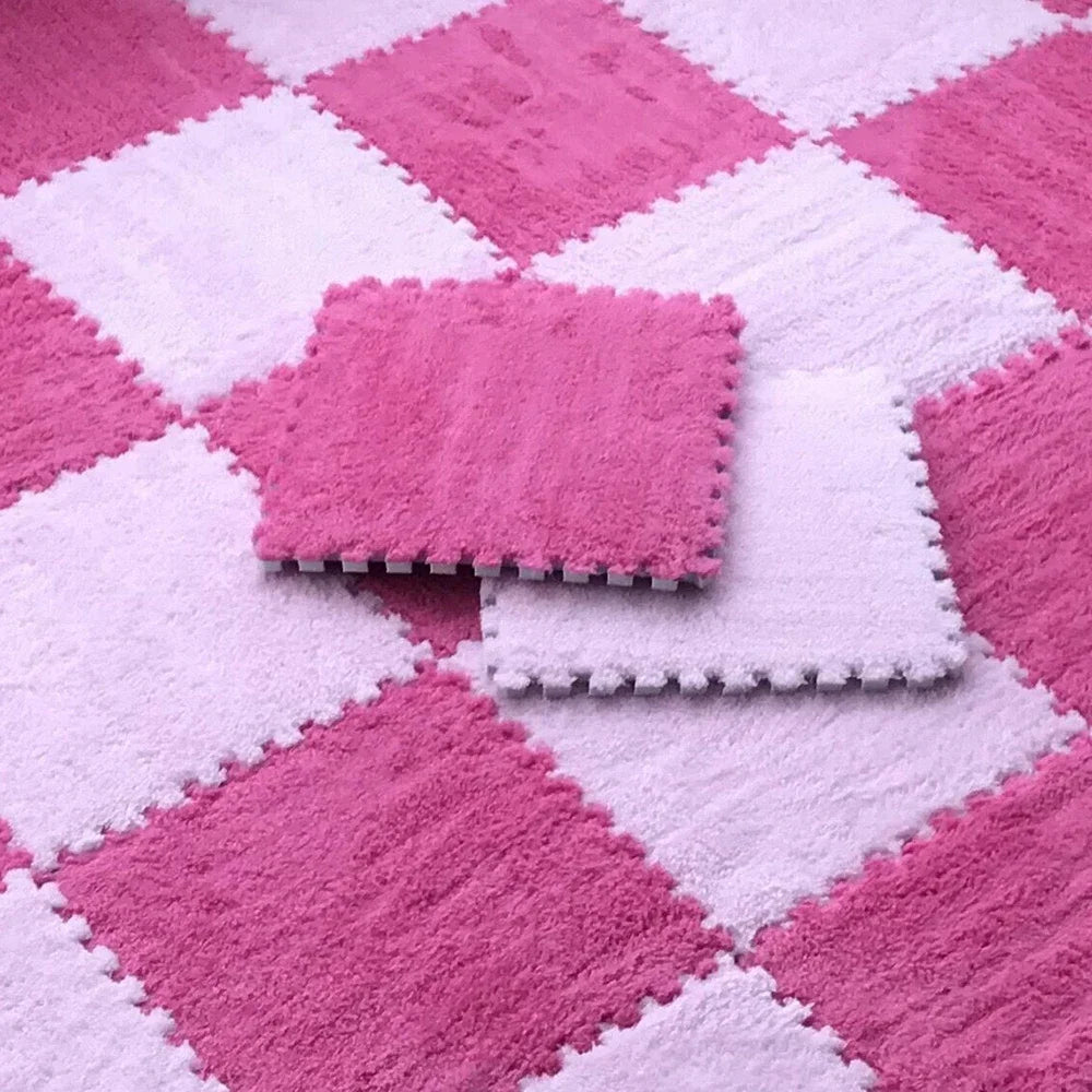 Soft Plush Interlocking Foam Puzzle Mat Tiles for Kids & Home