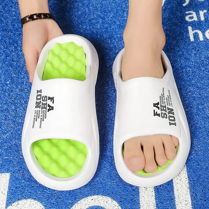 Men's Massage Slide Sandals – Soft Sole Indoor Outdoor Beach Slippers