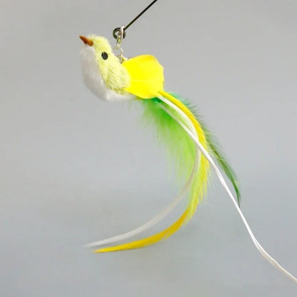 Suction Cup Bird Feather Cat Wand Toy – Interactive Kitten Hunting Toy with Bell