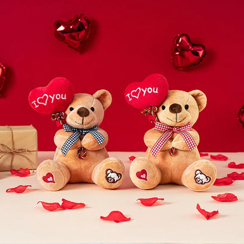 Teddy Bear Holding Heart Plush Toy – Cute Stuffed Animal Gift