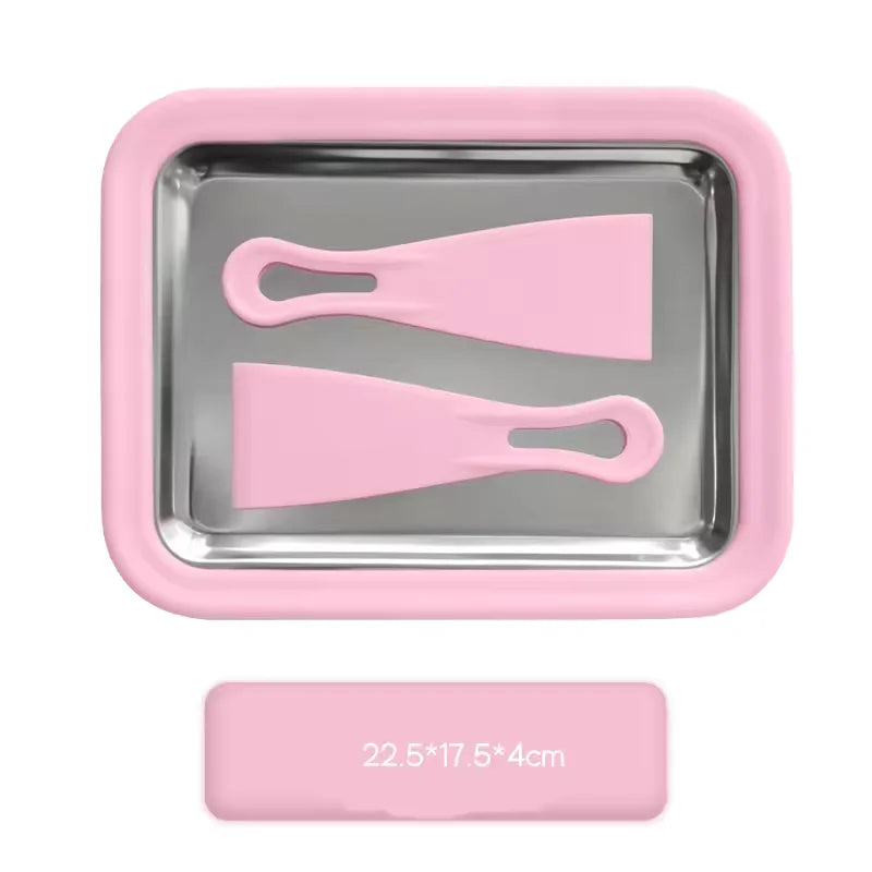 Rolled Ice Cream Pan with 2 Spatulas – DIY Frozen Yogurt Maker