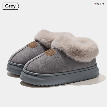 Fleece-Lined Winter Slippers – Ankle Booties for Men & Women